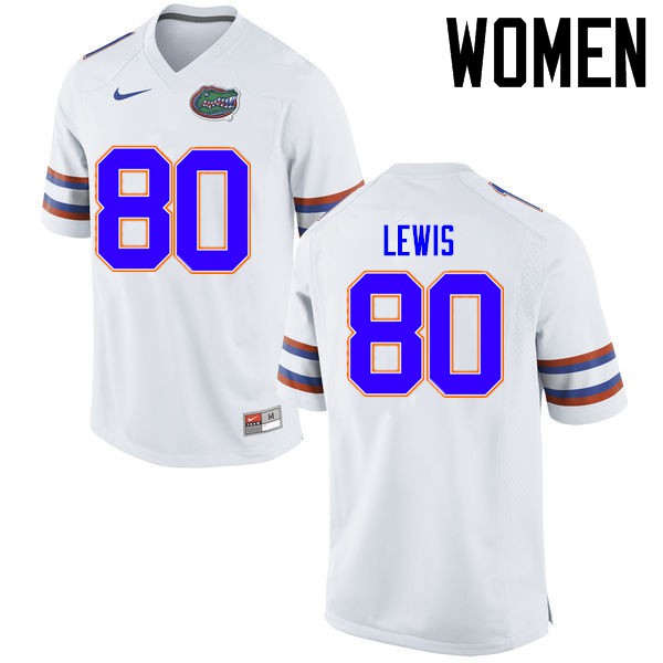 Florida Gators Women #80 Cyontai Lewis College Football Jersey White